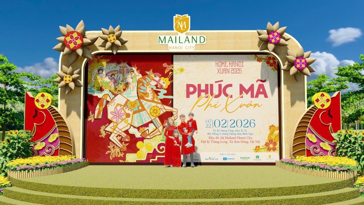 Đường hoa sẽ diễn ra từ ngày 7/2 – 22/2/2026 (20 tháng Chạp – Mùng 6 Tết Bính Ngọ) tại Khu đô thị Mailand Hanoi City.